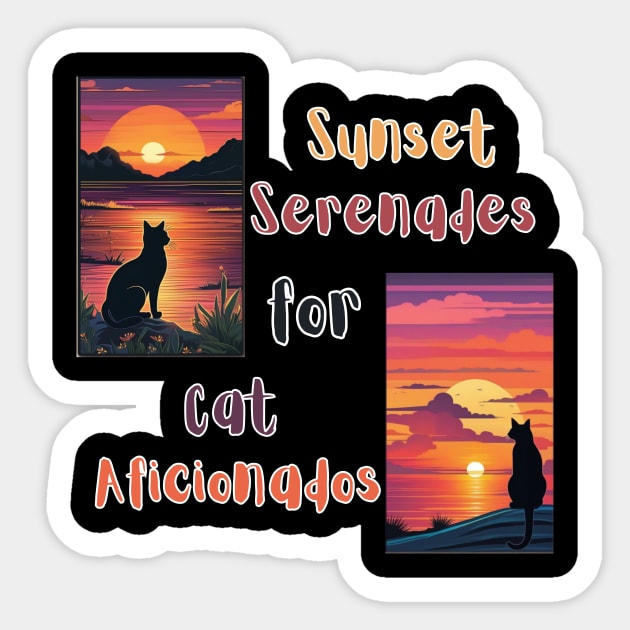 Sunset Serenades for Cat Aficionados Sticker by abdellahyousra